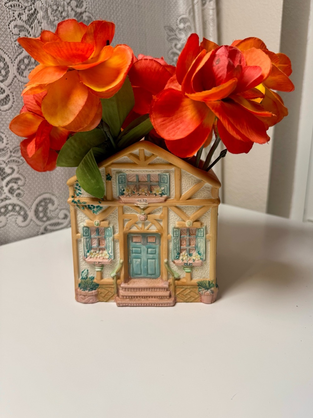 Hand-Painted Cottage Planter Vase or Decorative Crock - Picture 1 of 6